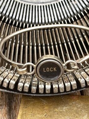 Vintage Royal "LOCK" Typewriter Key Bracelet Handmade OOAK Churoncalla